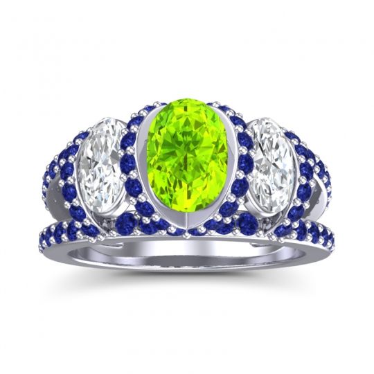 Three Stone Oval Pave Vapra Ring