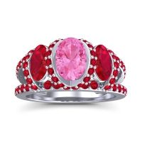 Three Stone Oval Pave Vapra Ring