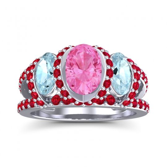 Three Stone Oval Pave Vapra Ring