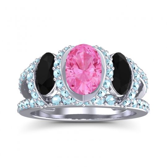 Three Stone Oval Pave Vapra Ring