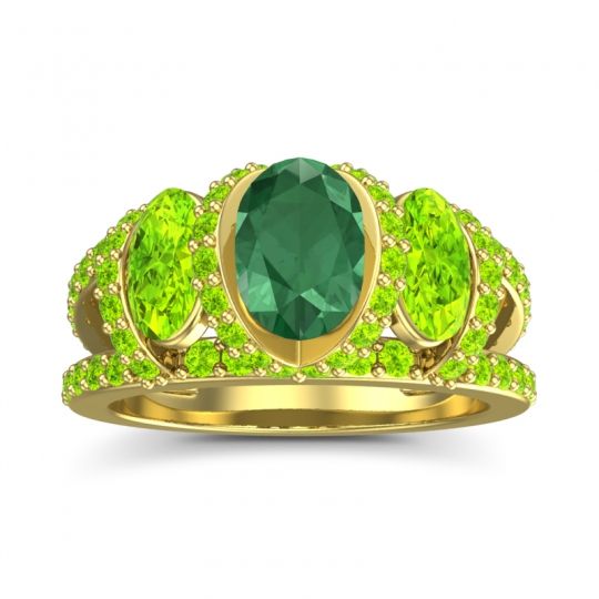 Three Stone Oval Pave Vapra Ring