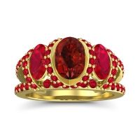 Three Stone Oval Pave Vapra Ring