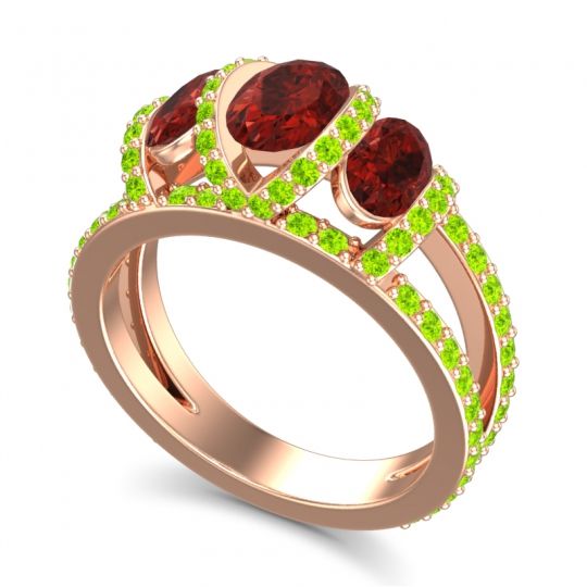 Three Stone Oval Pave Vapra Ring