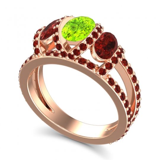 Three Stone Oval Pave Vapra Ring