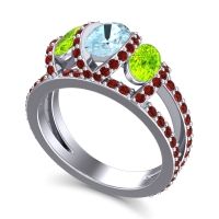 Three Stone Oval Pave Vapra Ring