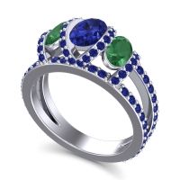 Three Stone Oval Pave Vapra Ring