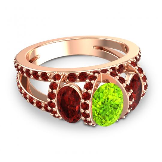 Three Stone Oval Pave Vapra Ring