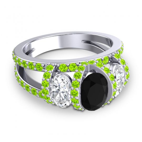 Three Stone Oval Pave Vapra Ring