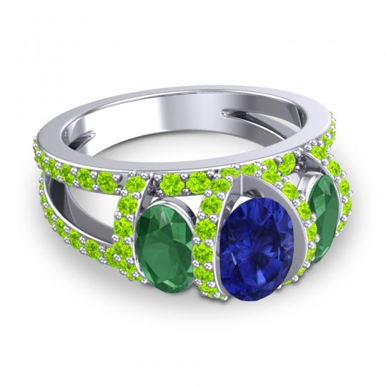 Three Stone Oval Pave Vapra Ring