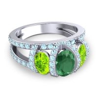 Three Stone Oval Pave Vapra Ring