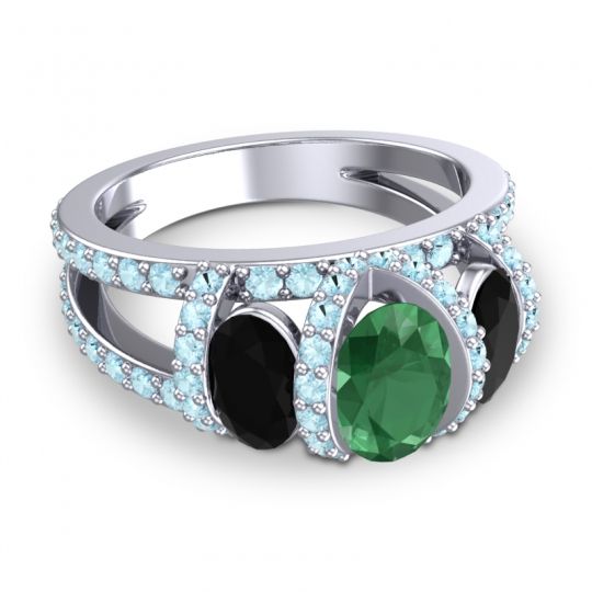 Three Stone Oval Pave Vapra Ring