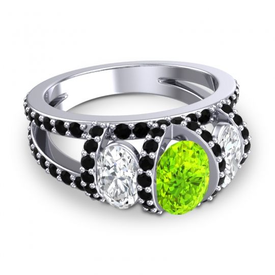 Three Stone Oval Pave Vapra Ring