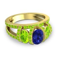 Three Stone Oval Pave Vapra Ring