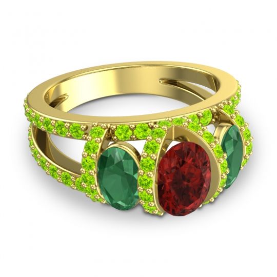 Three Stone Oval Pave Vapra Ring