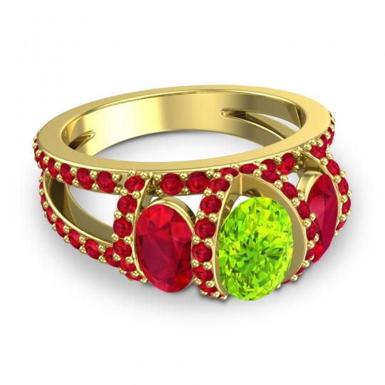 Three Stone Oval Pave Vapra Ring