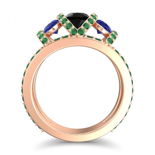 Three Stone Oval Pave Vapra Ring