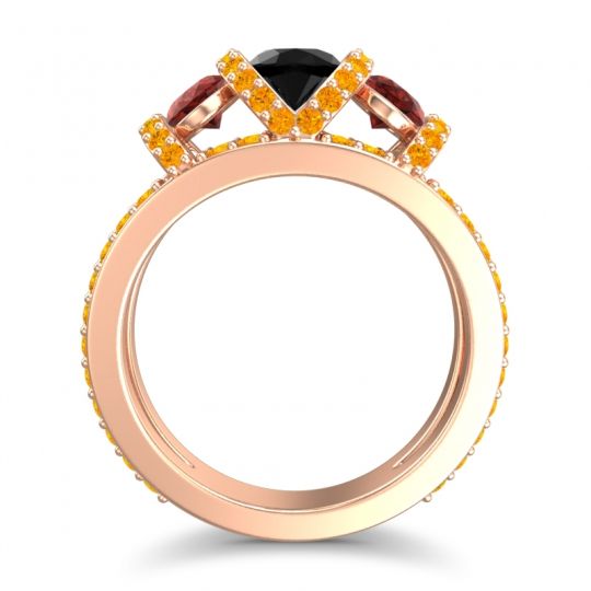 Three Stone Oval Pave Vapra Ring