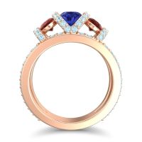 Three Stone Oval Pave Vapra Ring