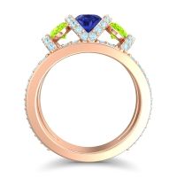 Three Stone Oval Pave Vapra Ring