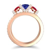 Three Stone Oval Pave Vapra Ring