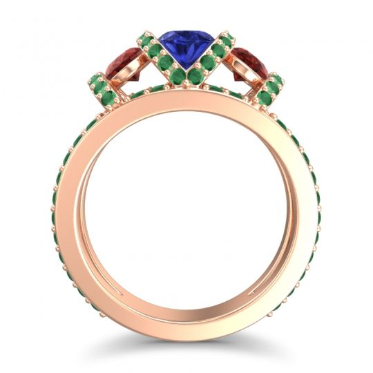 Three Stone Oval Pave Vapra Ring