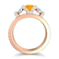 Three Stone Oval Pave Vapra Ring