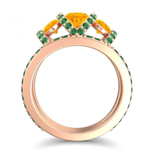 Three Stone Oval Pave Vapra Ring