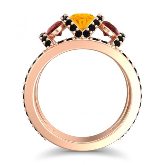 Three Stone Oval Pave Vapra Ring