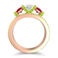 Three Stone Oval Pave Vapra Ring