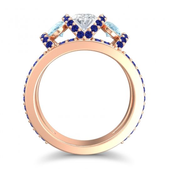 Three Stone Oval Pave Vapra Ring