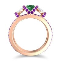 Three Stone Oval Pave Vapra Ring