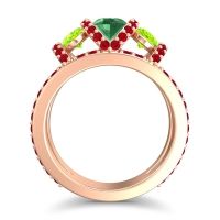 Three Stone Oval Pave Vapra Ring