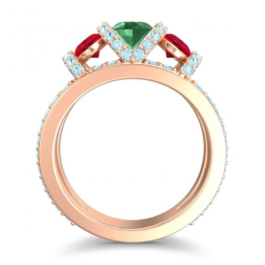 Three Stone Oval Pave Vapra Ring