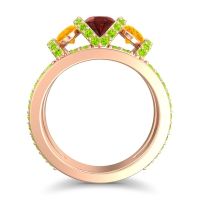 Three Stone Oval Pave Vapra Ring