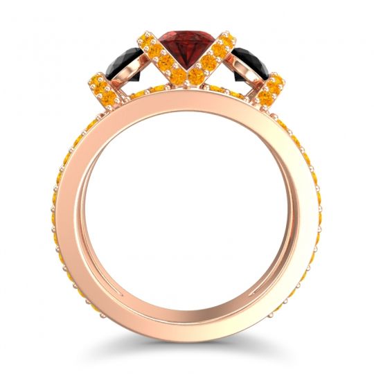 Three Stone Oval Pave Vapra Ring