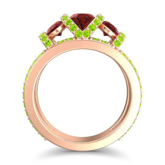 Three Stone Oval Pave Vapra Ring