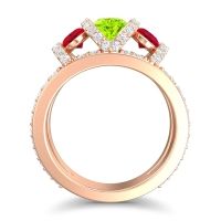 Three Stone Oval Pave Vapra Ring