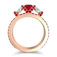 Three Stone Oval Pave Vapra Ring