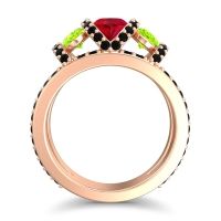 Three Stone Oval Pave Vapra Ring