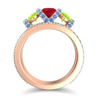 Three Stone Oval Pave Vapra Ring