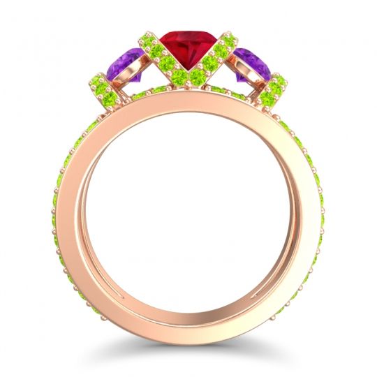 Three Stone Oval Pave Vapra Ring