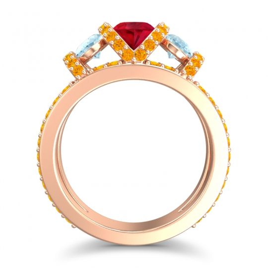 Three Stone Oval Pave Vapra Ring