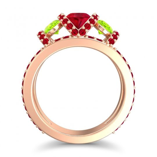 Three Stone Oval Pave Vapra Ring