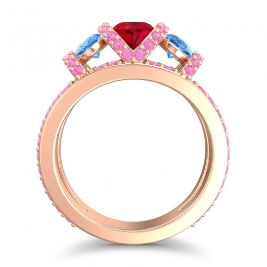 Three Stone Oval Pave Vapra Ring