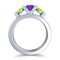 Three Stone Oval Pave Vapra Ring