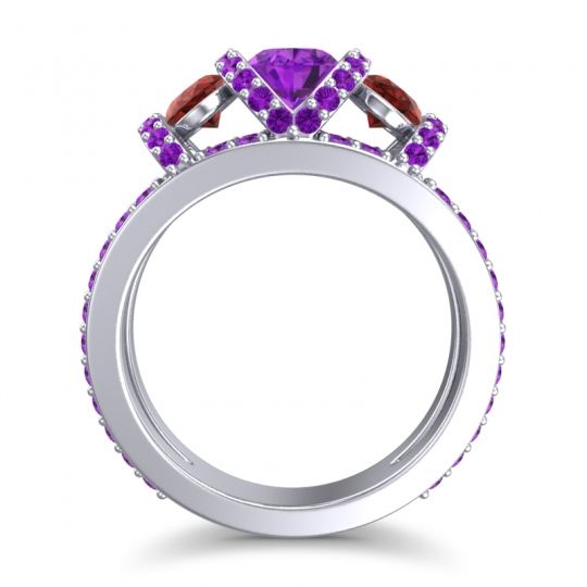 Three Stone Oval Pave Vapra Ring