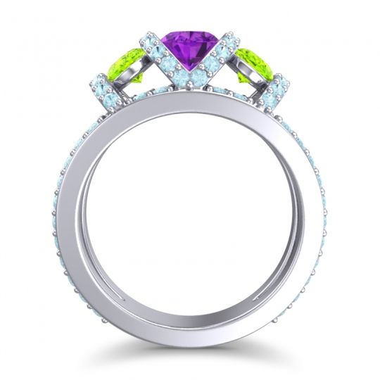 Three Stone Oval Pave Vapra Ring