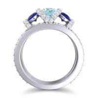 Three Stone Oval Pave Vapra Ring