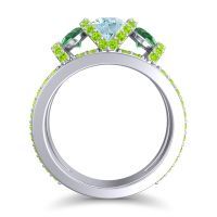 Three Stone Oval Pave Vapra Ring