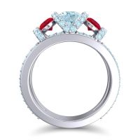 Three Stone Oval Pave Vapra Ring